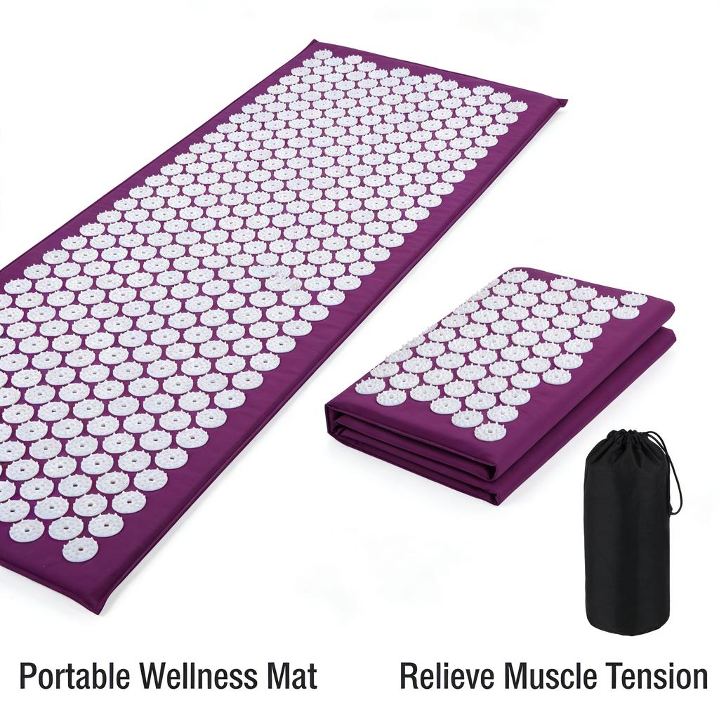 Acupressure Mat for Stress Relief, Portable Pain Relief Pad for Home & Office Use