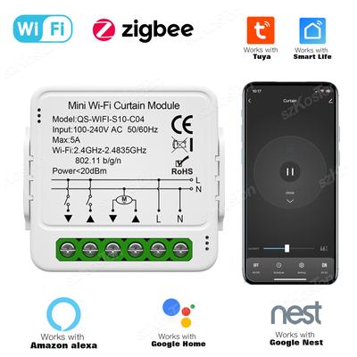 Tuya WiFi Zigbee Smart Curtain Switch Module для управления мотором рулонных штор через приложение Работает с Alexa Google Home Smart Life