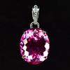 Natural Pink Sapphire 30 Ct Oval 925 Sterling Silver Pendant For Gift