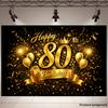 80th Birthday Party Banner Background - Suitable for various indoor and outdoor birthday celebration scenarios
