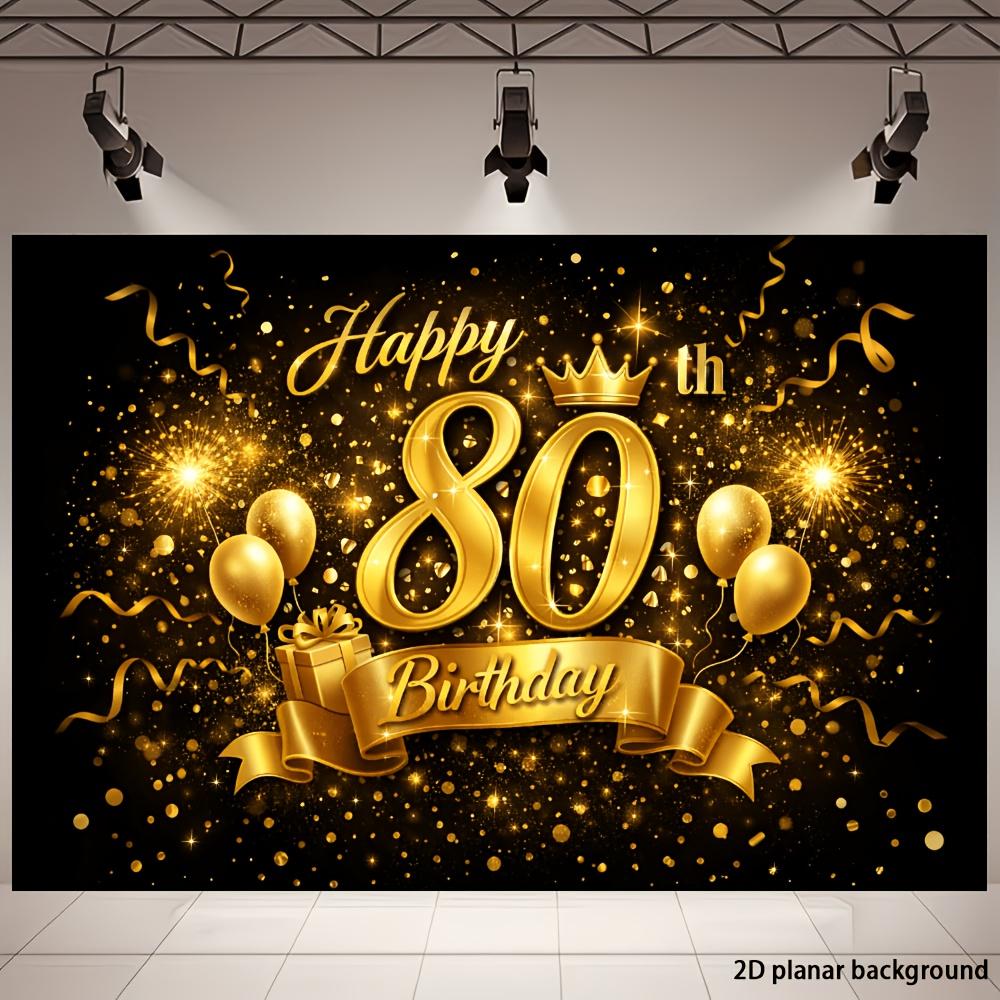 80th Birthday Party Banner Background - Suitable for various indoor and outdoor birthday celebration scenarios