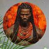 Африканский Воин Металлическое Настенное Искусство Круглая Алюминиевая Тарелка Культурный Декор