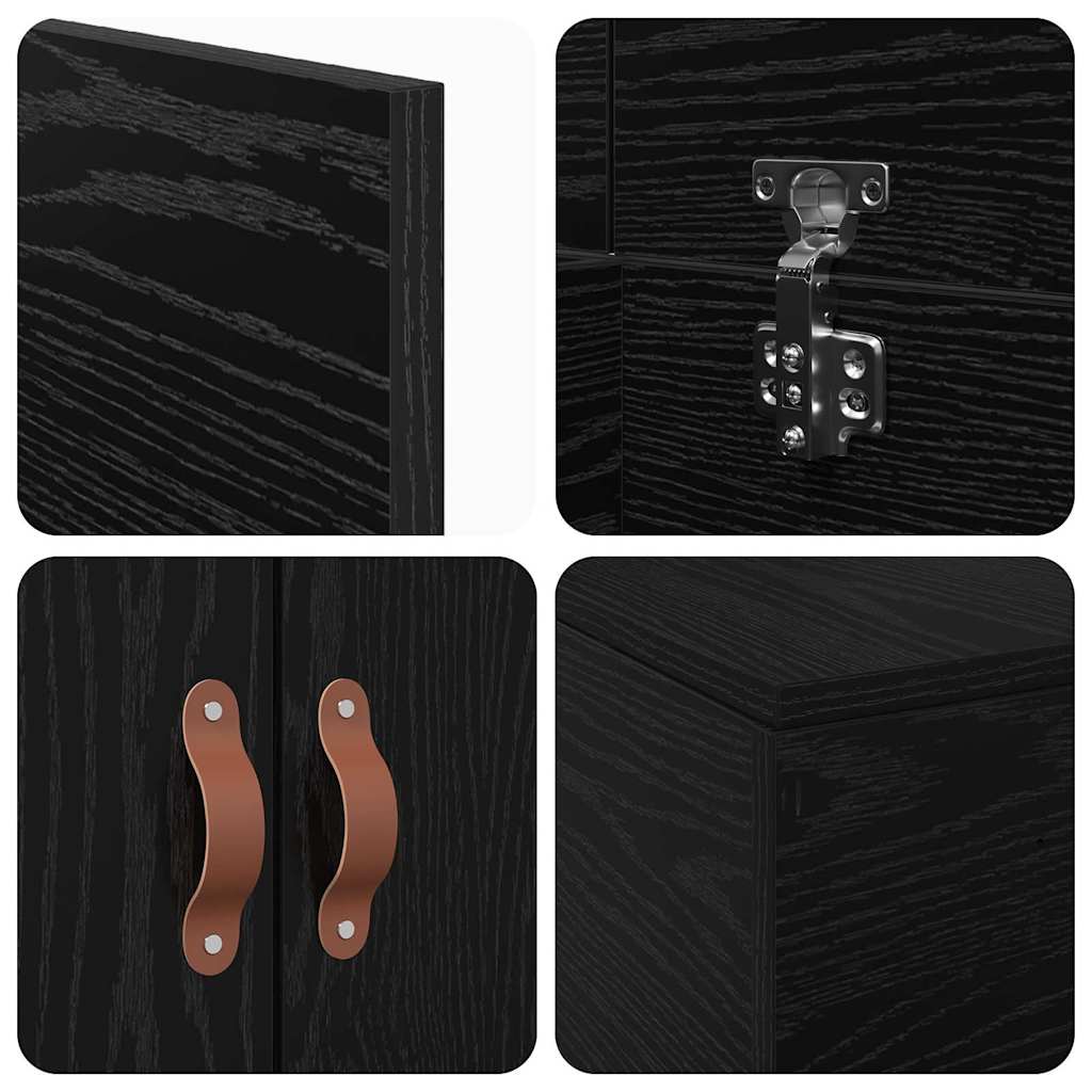Storage Bed Frame Black Oak Effect 100 x 200 cm