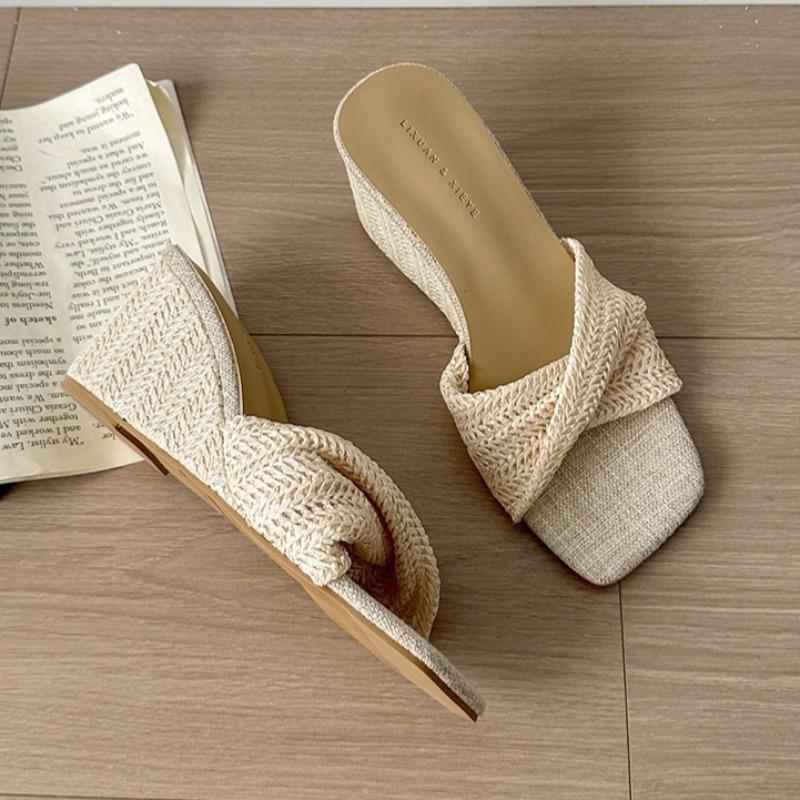 Wedges Women's Slippers High Heels Designer Shoes Summer Sandals 2025 Casual New Flip Flops Dress Sandalias De Mujer