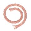 Ожерелье Ювелирные изделия Enacolor Однотонное 12 мм Iced Out Розовое золото Розовый Кубинская звеньевая цепь для мужчин Звено с застежкой