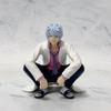 12cm Gintama Sakata Ginpa Silver Hair Lab Coat Figure Crouched Position Noodle Stopper Desktop Anime Decoration Collection Gift