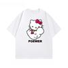 Летняя футболка Hello Kitty Sanrio для фитнеса, тренировок на гребном тренажере с одной рукой, женская, 100% хлопок, подходит для повседневной носки и спорта