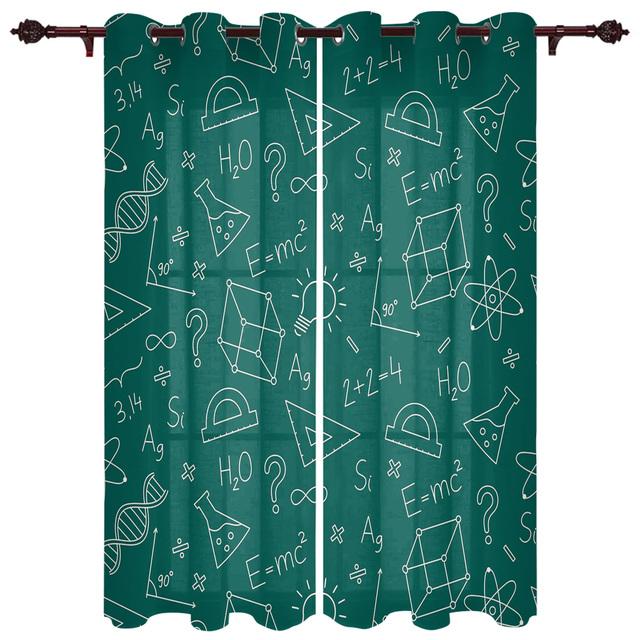 Mathematics Physics Formula Modern Window Curtains for Living Room Luxury Bedroom Blinds Drapes Door Curtains