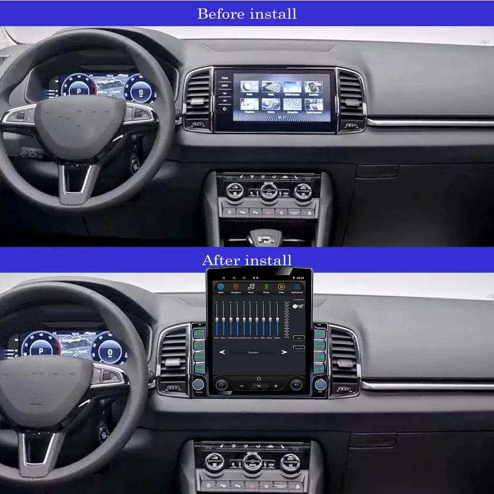 9,7-дюймовый вертикальный экран Tesla автомобильное радио для Skoda Kodiaq 2016 - 2021 Karoq NU7 2017-2021 GPS навигация мультимедийный плеер