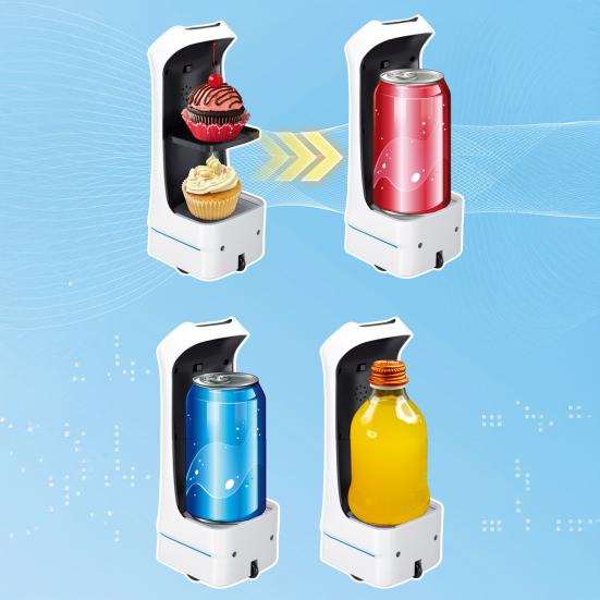 Робот-доставщик еды на дистанционном управлении 2,4 ГГц RC Робот-игрушка со съемным основанием Для детей и взрослых Мини-интерактивная светящаяся роботизированная игрушка