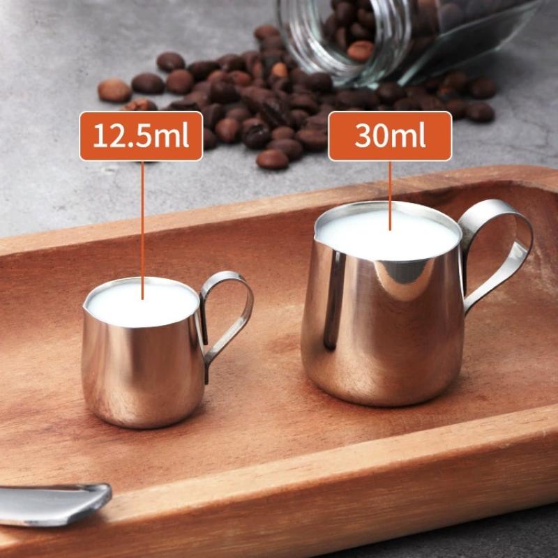 Stainless Steel Coffee Frothing Pitcher BPA Free Measuring Cup with Wide Handle for Home Office Coffee Brewing Use