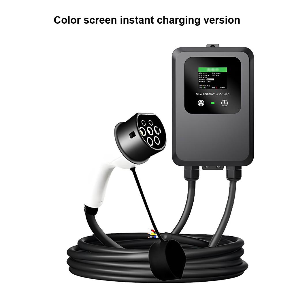 EV Wallbox 5M 7KW 32A Автомобильный домашний EV Wallbox Зарядная станция Электрический автомобиль EV Wallbox с кабелем 5M Цветной экран