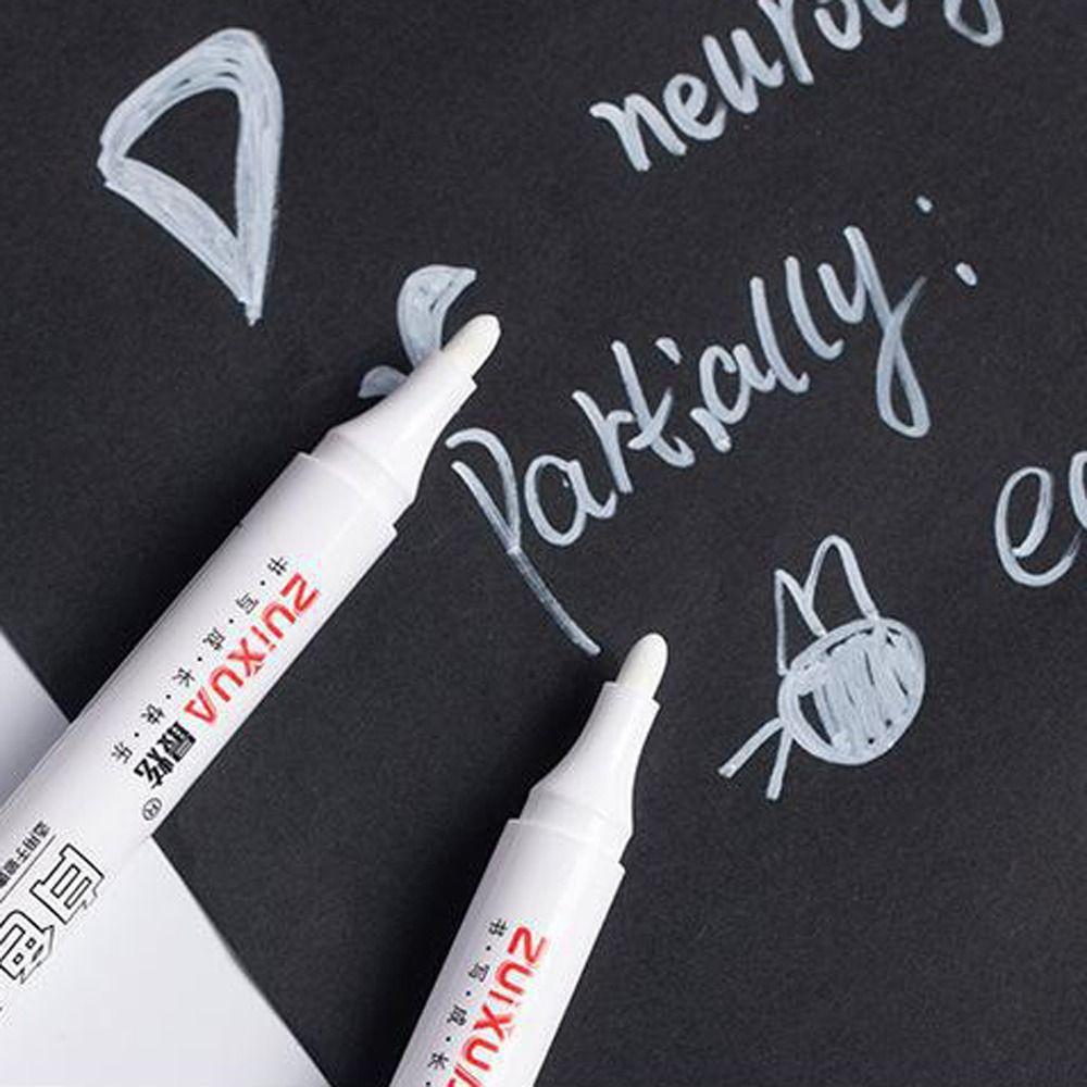 3pcs Waterproof White Permanent Paint Pen Smooth Writing Oily Marker Pen School Office Supplies