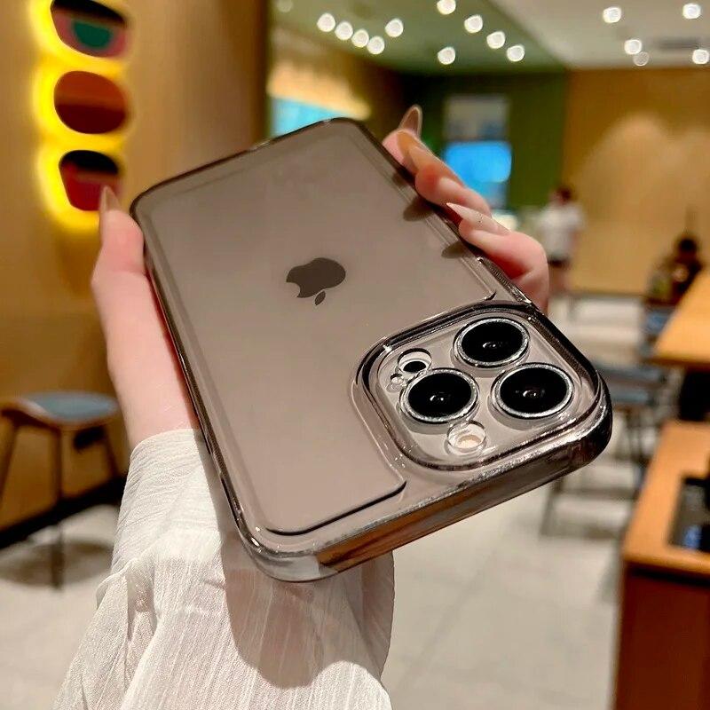 Роскошный прозрачный чехол для iPhone 17 13 14 15 16 Pro Max 12 11 Xs X XR 7 8 SE 2022 Coque Противоударный бампер Прозрачный мягкий силиконовый чехол Fundas
