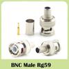 10Pcs/Lot 3 In 1 BNC Male Rg59 Plug Crimp Connectors Coupler Connector To Coax Cable for CCTV Camera System Accessories