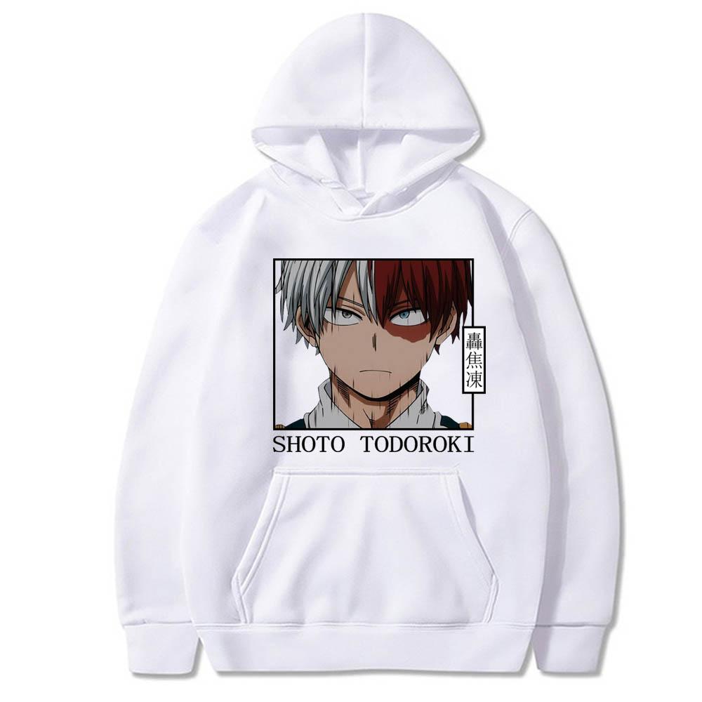 Горячая аниме Моя геройская академия Shoto Todoroki Графический принт с капюшоном для мужчин и женщин Толстовки с капюшоном свободного покроя в стиле Харадзюку Уличная одежда