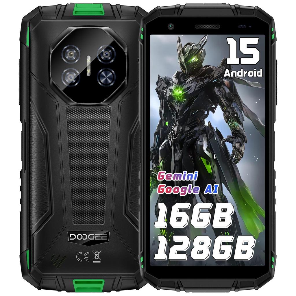 DOOGEE Fire3 Pro Защищенный смартфон Android 15, 16 ГБ + 128 ГБ / 2 ТБ, 8350 мАч, 5,5-дюймовый HD+ дисплей, 16 МП + 8 МП, Две SIM-карты 4G / NFC / IP68 / OTG / FACE ID / GPS / Widevine L1