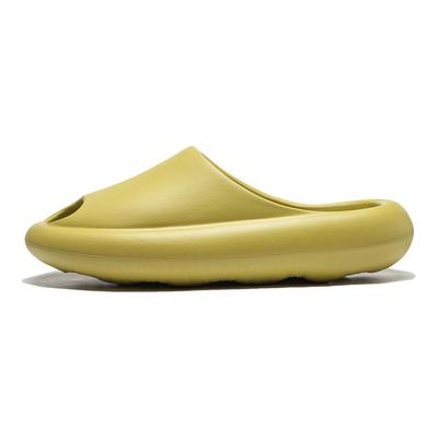 Тапочки Li Ning Slide легкие простые удобные прочные универсальные бесшумные тапочки унисекс оливково-желто-зеленые AZSU003-3