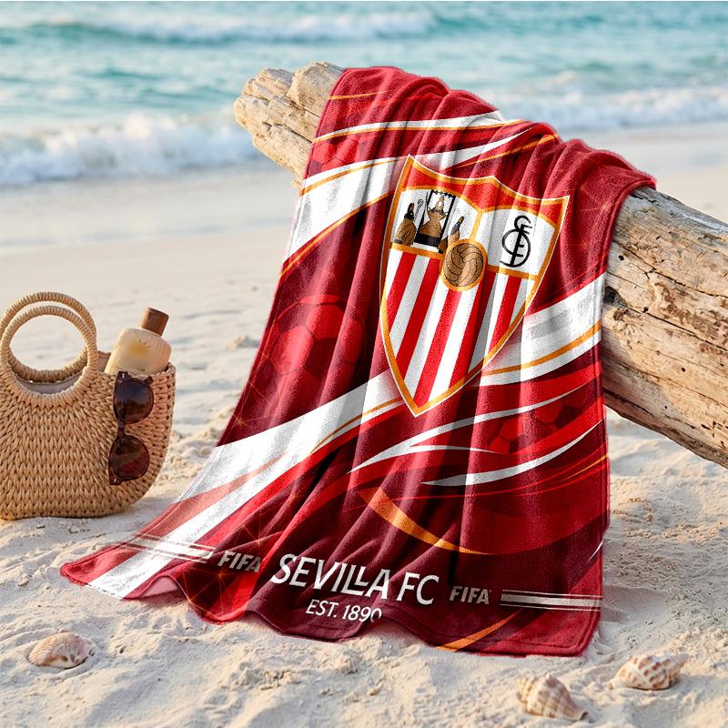 Пляжное полотенце из микрофибры Sevilla FC, быстросохнущее, впитывающее, большое, для пляжа, плавания, путешествий