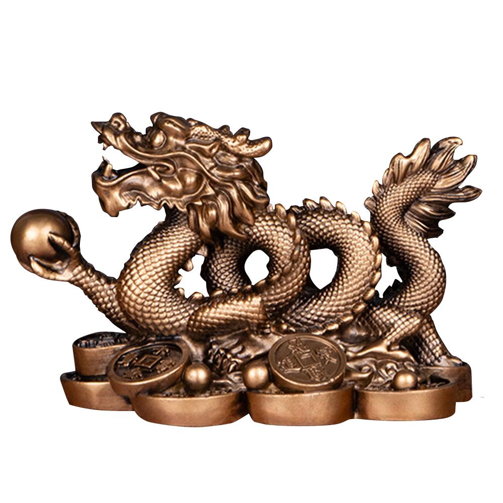 2025 Feng Shui Dragon Statue Attract Wealth Chinese Dragon Figurines Good Luck Auspicious Dragon Statuette for Home Office