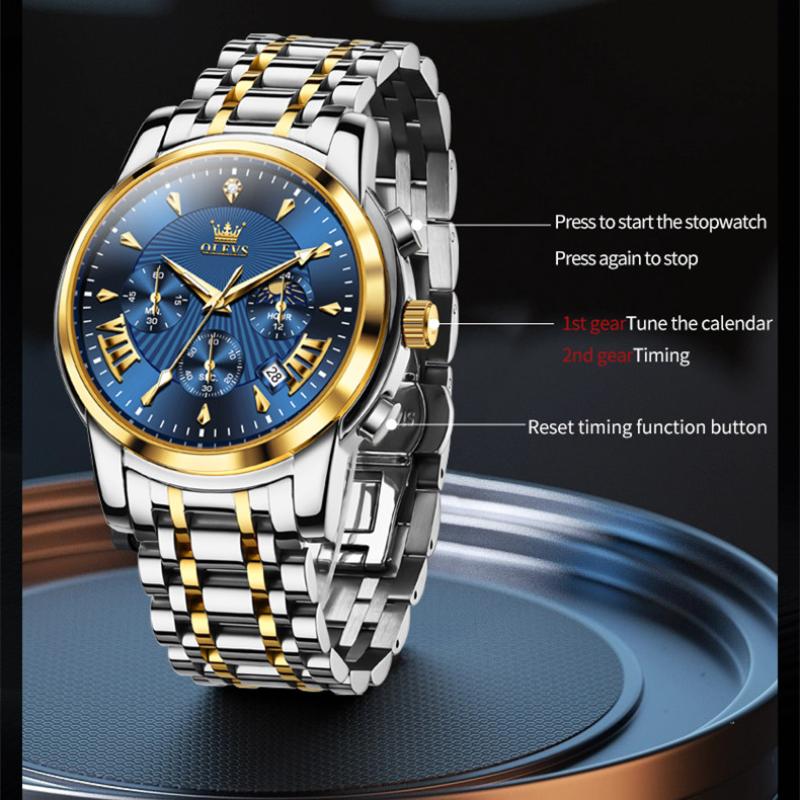 OLEVS Мужские часы Модные индивидуальные персонализированные водонепроницаемые ночные светящиеся кварцевые часы Мужские часы