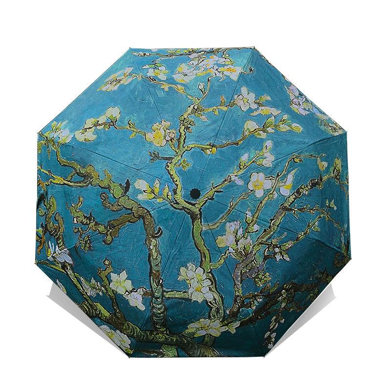 Складной зонт женский Ван Гог живопись китайское искусство Сакура зонтики дождь женский ветрозащитный анти-УФ солнцезащитный зонтик