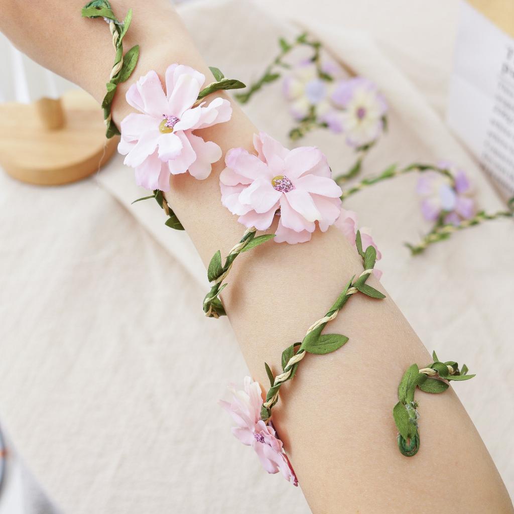 Венок в лесном стиле, красивые искусственные цветы, аксессуары, венок