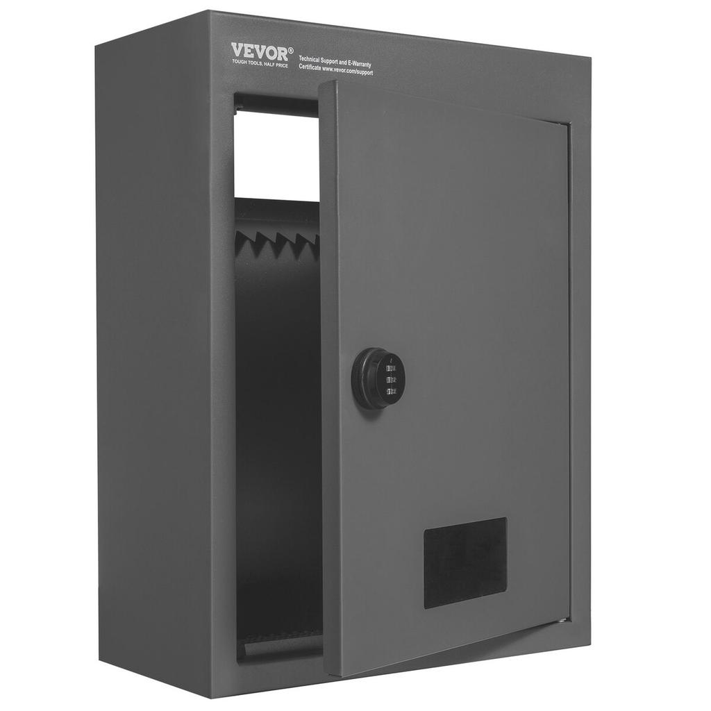Through The Wall Drop Box 12.5x6.3x16.9" Mailbox with Code Lock Dark Gray