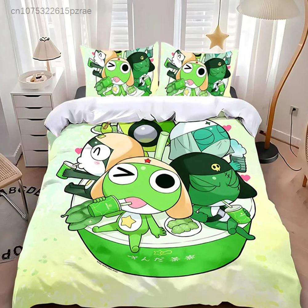 Hot Sergeant Frog Bedding Set For Bedroom Soft Modern Bedspreads Comefortable Kids Duvet Cover Quilt Cover And Pillowcase