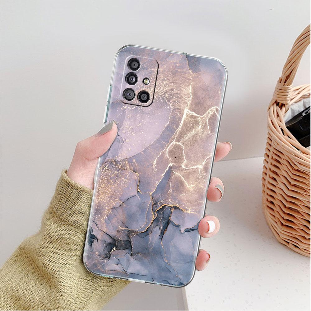 Прозрачный чехол с мраморным рисунком для Samsung Galaxy A52 A12 A51 A32 A21s A71 A32 A22 A50 A70 A31 A72 5G