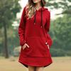Women Long Hooded Dress Plus Size Long Sleeve Hoodie Sweatshirt Ladies Casual Pullover