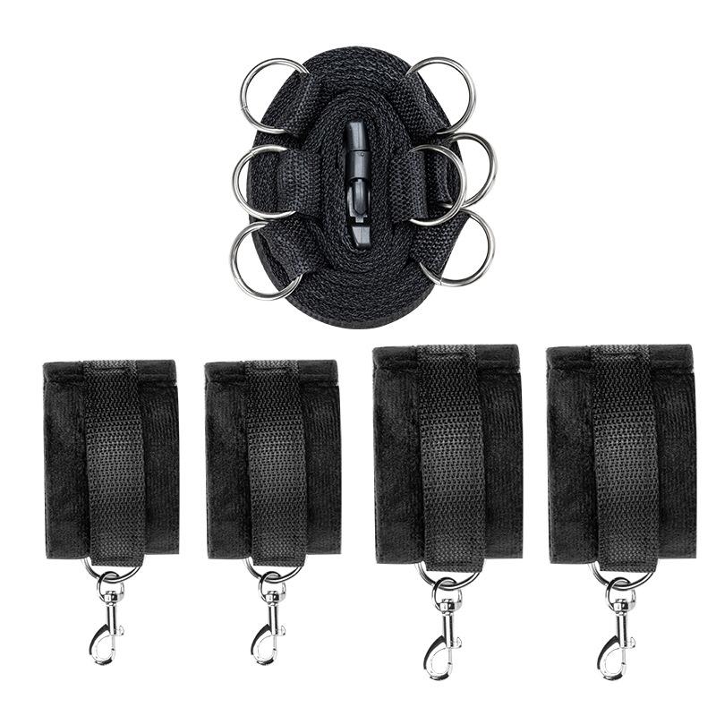Couple Bed Sex Games Strap System BDSM Bed Restraint Sex Machine Female Handcuff Ankle Cuffs Open Leg Straps Eyeblinder Sex Toy