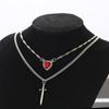 Silver Arrow Heart Pendant Necklace - Multi-layered Retro French Women's Fashion