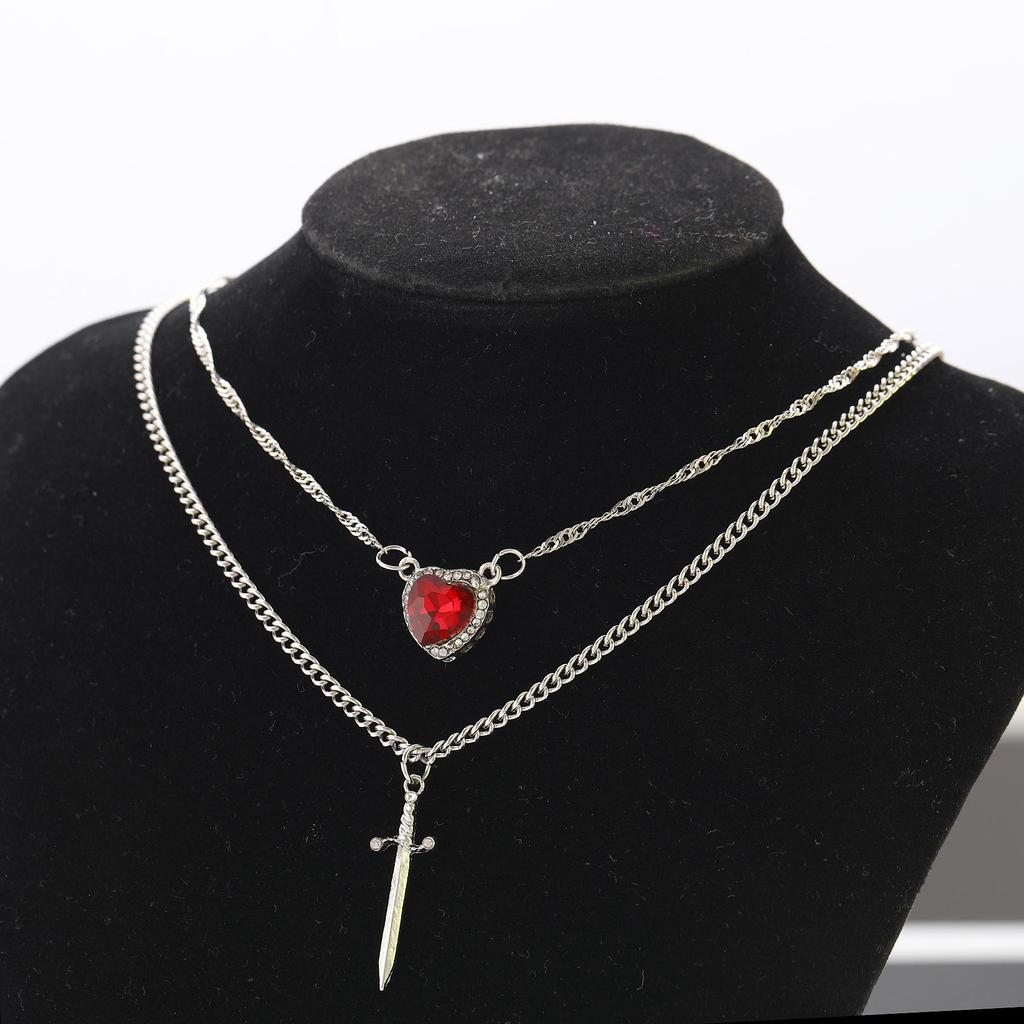 Silver Arrow Heart Pendant Necklace - Multi-layered Retro French Women's Fashion