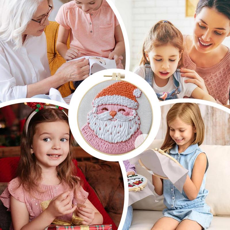 Зимний набор для вышивания, узор для вышивки, орнамент для ручной вышивки, декоративный набор для практики вышивки, пяльцы для вышивания для спальни