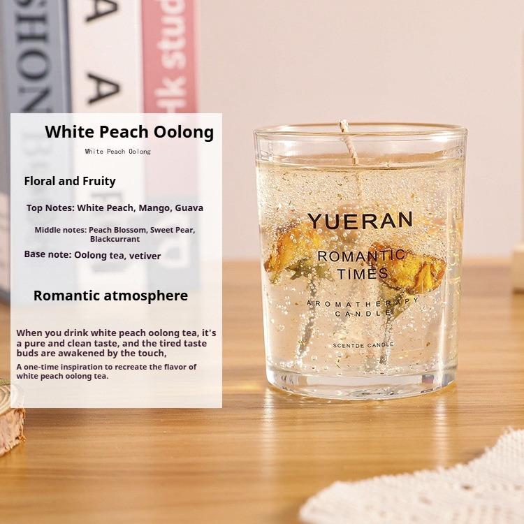 Свеча с ароматом желе из настоящих цветов, цветочная свеча в стеклянном стакане, ароматизатор для спальни, украшение, подарок