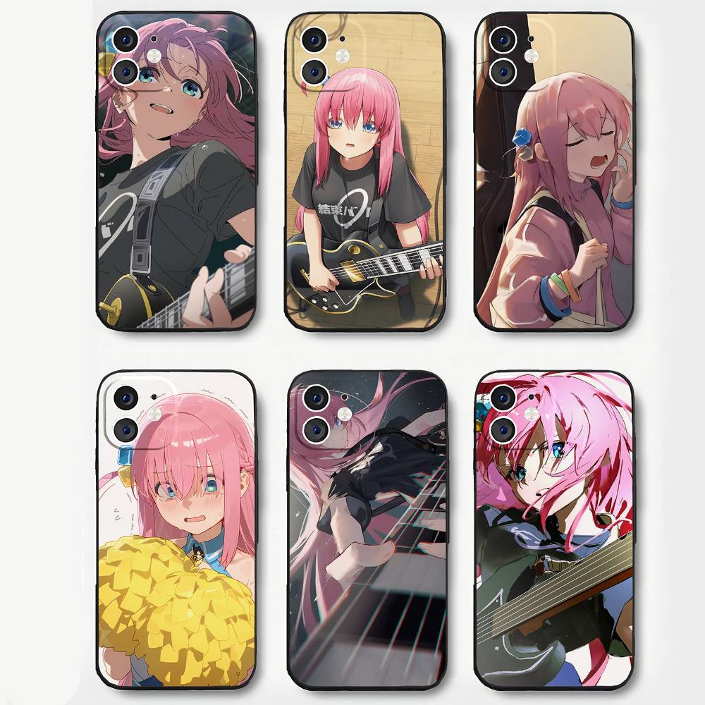 Чехол для телефона Gotou Hitori Аниме B-Bocchi The Rock Для iPhone 17 Air 16 15 14 13 Pro Max 11 12 Черный Силиконовый Чехол