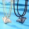 1 Pair Heart-Shaped Pendant Matching Necklace with Magnet Comfortable Wear Couples