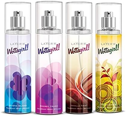 Layer'r Wottagirl! Body Mist Pack of 4 Assorted 135ml Each for Women