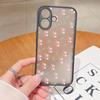 Розовый маленький цветочный узор Жесткий ПК чехол для телефона iPhone 16 15 14 13 12 Pro Max 11 Противоударный мягкий край Прозрачный тонкий матовый чехол Чехол