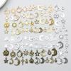 100-Piece Five-Color Alloy Sun, Moon, and Star Pendant Charms for DIY Jewelry