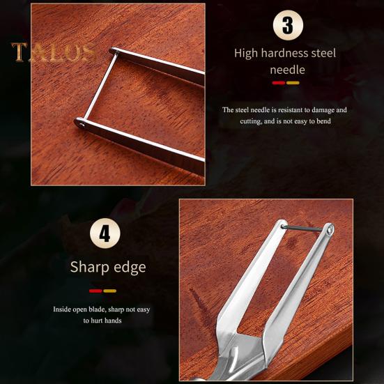 1/2Pcs Watermelon Fork Slicer Stainless Steel 2 In 1 Cutter Round Fork Head Portable Kitchen Fruit Cutting Fork for Watermelon Chunks Cake Bread