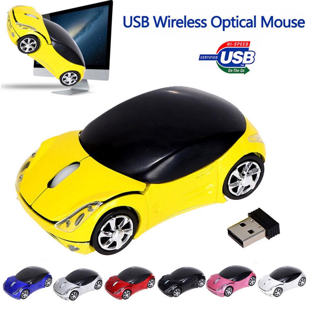 Portable New Gaming Optical USB Receiver 3D Car Shape 2.4GHz Wireless Mouse Mice