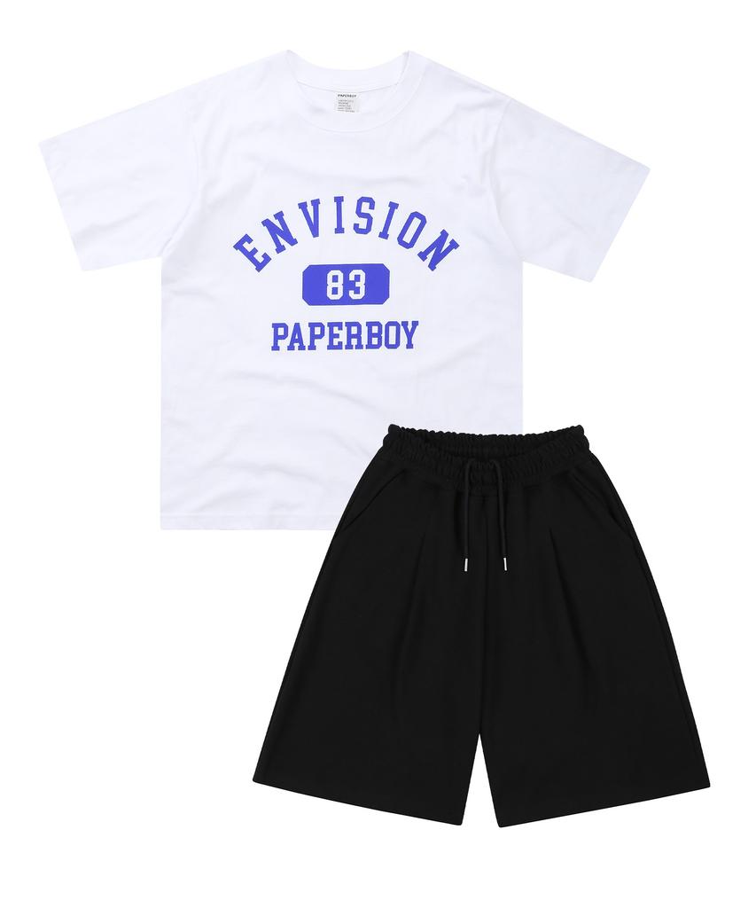 PAPERBOY [Комплект] Комплект с короткой футболкой и шортами Envision - Белый