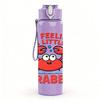 1PC Crab Cartoon Print 750ml Color Plastic Sports Water Bottle Leakproof Flip Straw Lid Suitable for Sports Office Home Use