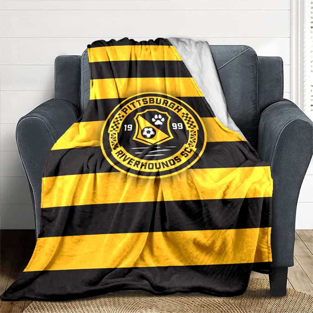 Pittsburgh Riverhounds Print Flannel Blanket High Quality Warm Comfortable Cover for All Seasons Perfect for Gifts Home Decor