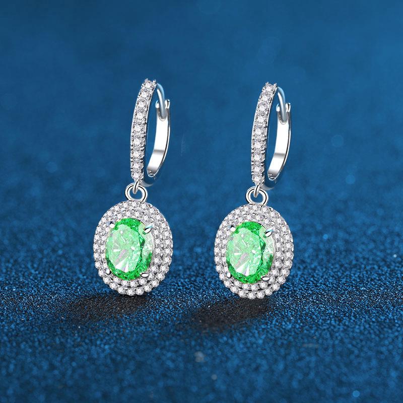 Серьги из стерлингового серебра S925 с бриллиантами высокого содержания огранки Radiant, разноцветные - Женские, роскошные, модные, дизайн "Ледяной цветок"