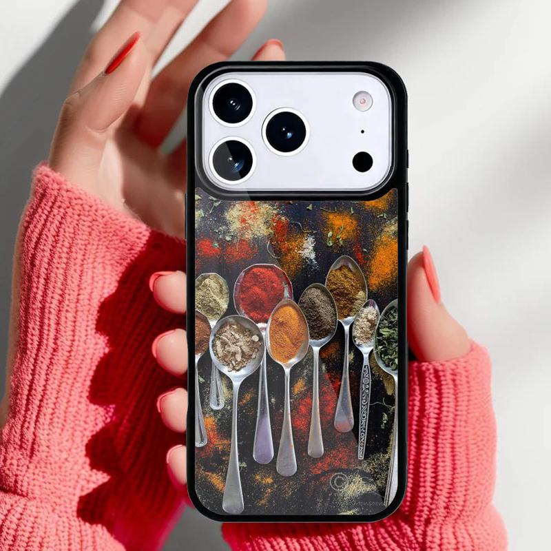 Spices Seasoning Cooking Chef Phone Case for iPhone 17 Air 16e 15 14 13 Pro Max Back Cover for 12 11 Pro Coque