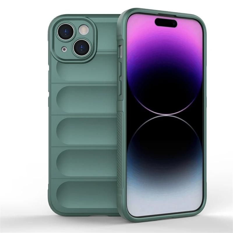 Чехол для iPhone 6 6s 7 8 14 15 Plus Задняя крышка Чехол Ударопрочные Бронированные Чехлы для телефона Жидкий силикон Противоударный Funda Coque