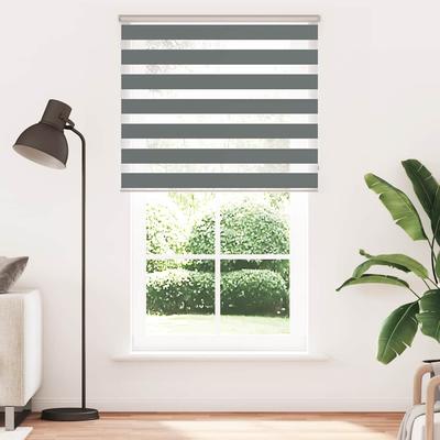 vidaXL Doppelrollo Dunkelgrau 120x230 Cm Stoffbreite 115,9 Cm Polyester